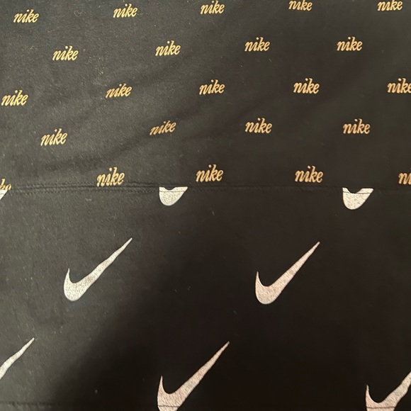 Nike Women’s Boxy Cropped Black Tee with Gold and White Accents - Picture 3 of 7